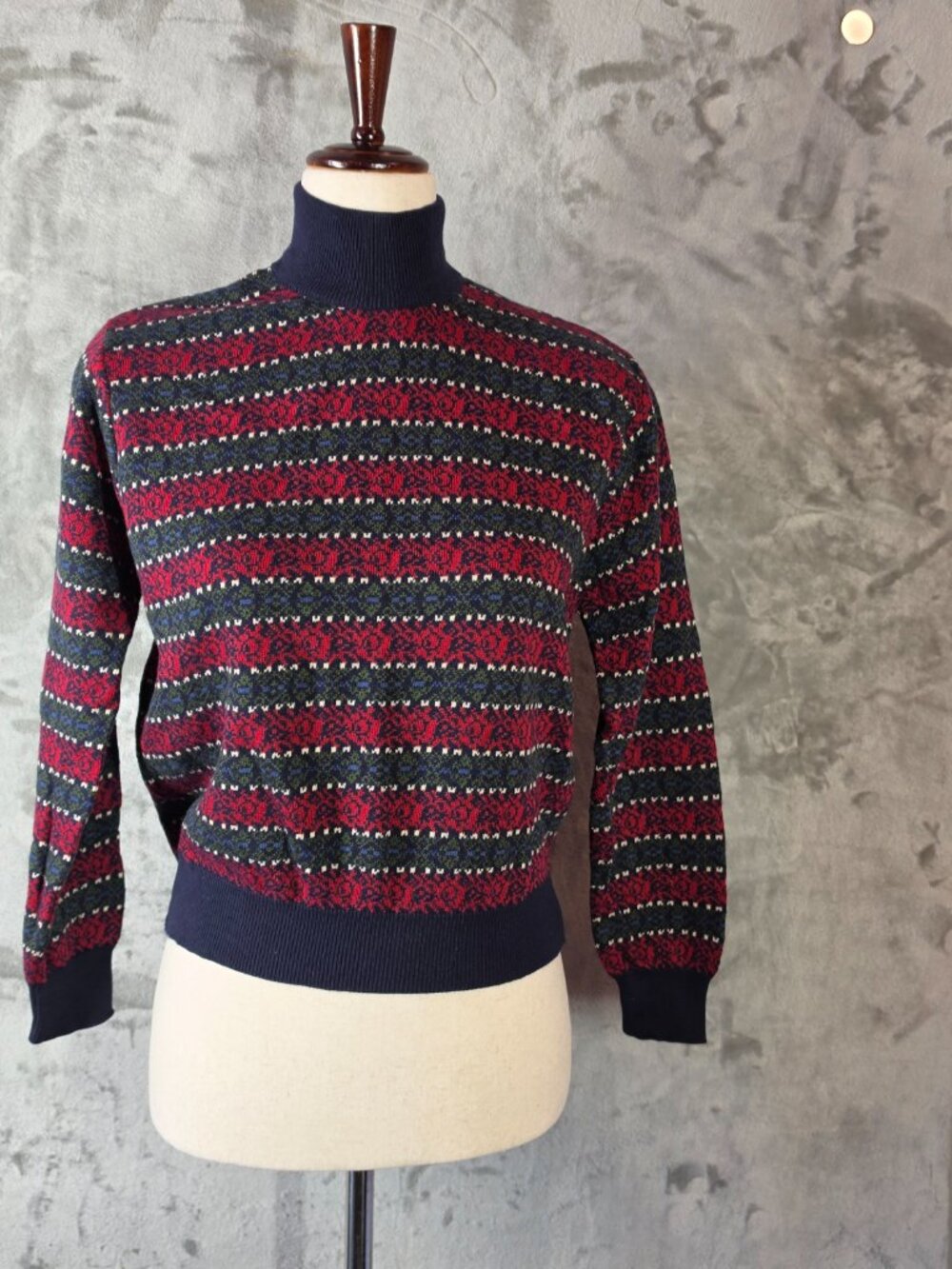 Vintage Talbots Petites PS Fair Isle Turtleneck Sweater NWT Made in Italy